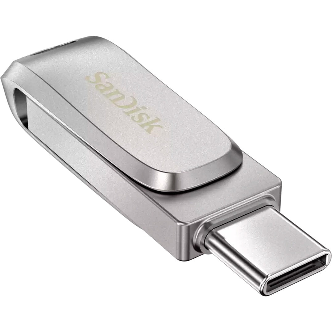 SanDisk ultra dual drive luxe 128 gb usb-stick (zilver, usb-a 3.2 gen 1, usb-c 3.2 gen 1)