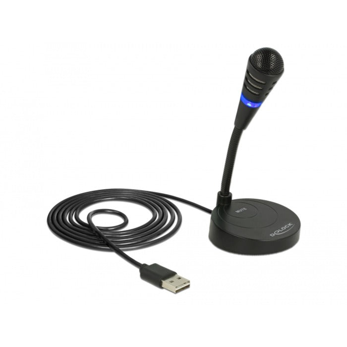 DeLOCK usb microfoon (zwart, plug play)