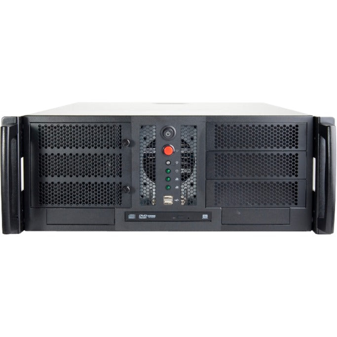 Chenbro rm42300 rack behuizing (zwart zilver | 2x usb-a 3.2 (5 gbit s))