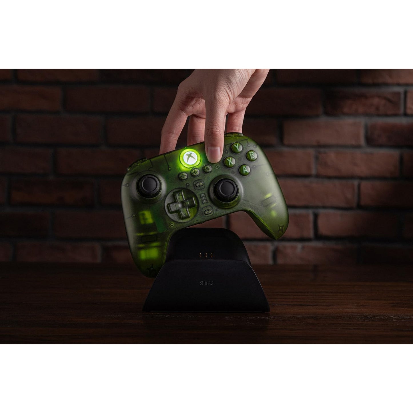 8BitDo ultimate 3-mode controller voor xbox (groen transparant, xbox series x|s, xbox one, pc, bluetooth usb-c 2.4 ghz )