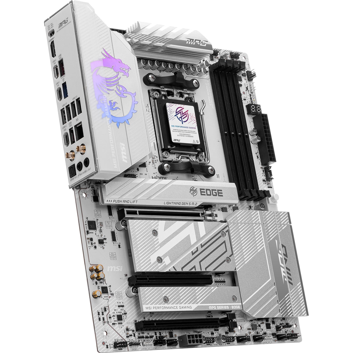 MSI mpg b850 edge ti wifi socket am5 moederbord (raid, 5gb-lan, wi-fi 7, bt, sound, atx)