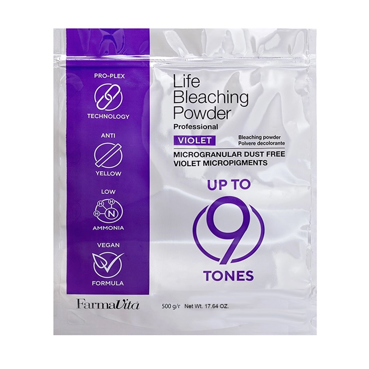 FarmaVita life blondeerpoeder violet 9 pro-plex 500gr.