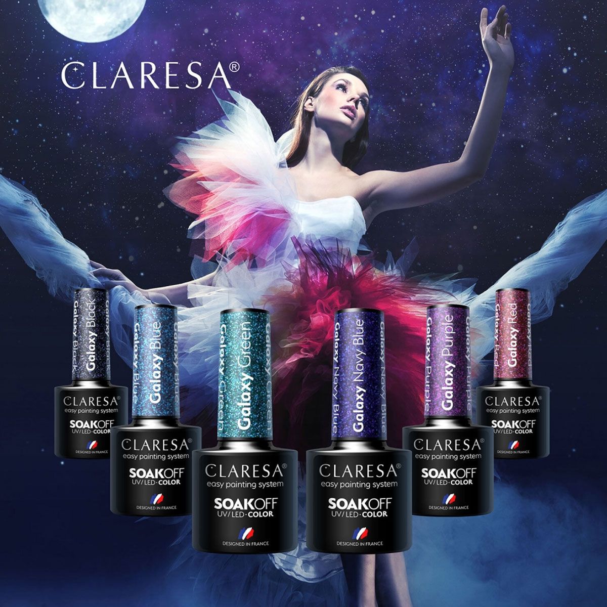 Claresa uv led gellak 5ml galaxy navy blue