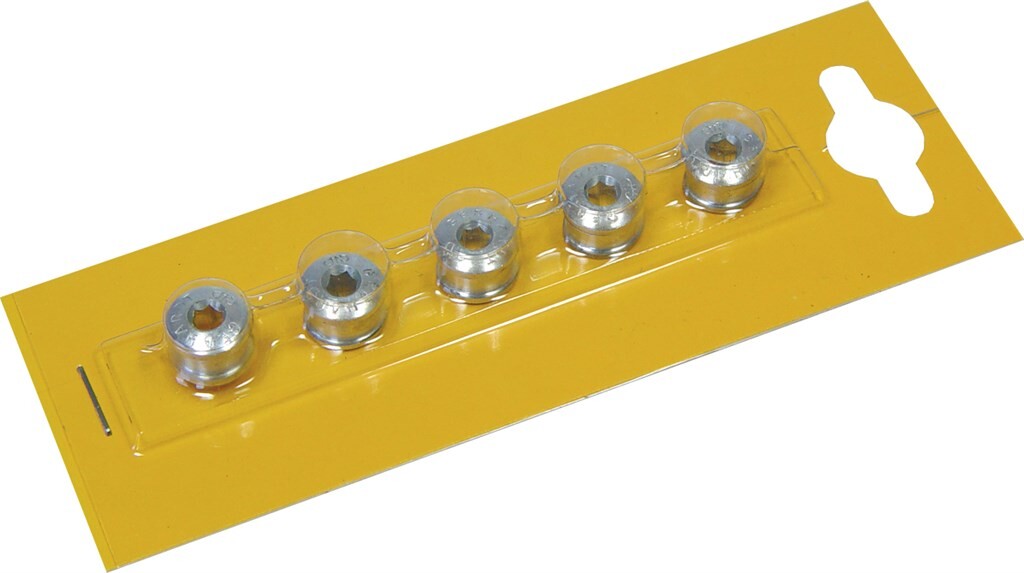 Gebhardt  bladbout alu 5mm+moer voor baanblad, zilver (per 5)
