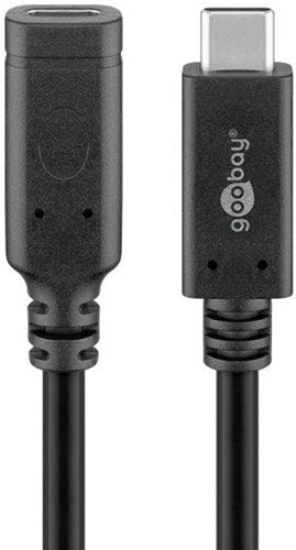 Enzo Goobay usb-c male - usb-c female verlengkabel | 1m zwart - 9550230