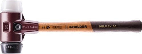 Halder kunststofhamer | lengte 330 mm hoofd-d. 40 mm | middelhard hout | rubber zwart superplastic wit | 1 stuk - 3027.040 3027.040