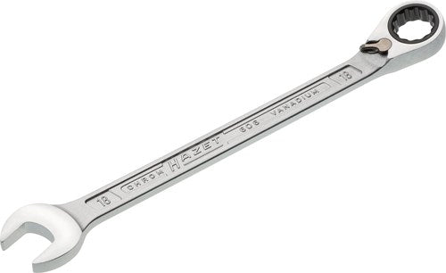 Hazet ratelringsteeksleutel 606-18 · buitentwaalfkant tractieprofiel · sw 18 mm