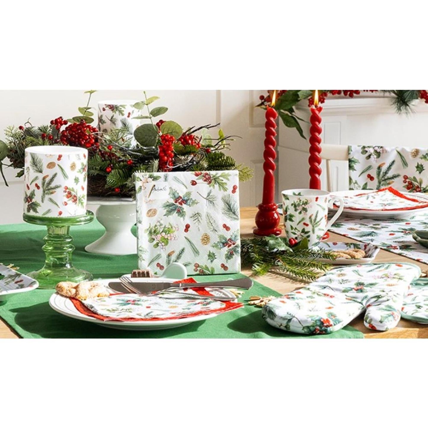 Ambiente glas winter greenery 200ml wit