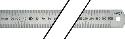 Helios Preisser stalen liniaal | lengte 300 mm | staal buigzaam | verdeling a = mm mm | 1 stuk - 0460207 - 0460207