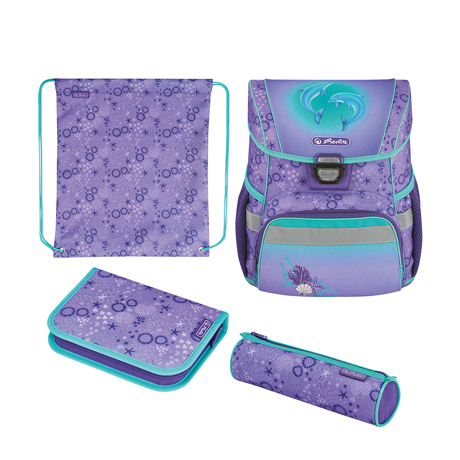 Abi Herlitz schooltas loop plus dolphins 4-delig
