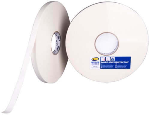 HPX dubbelzijdige bevestigingstape | wit | 19mm x 50m - mw1950 | 12 stuks mw1950