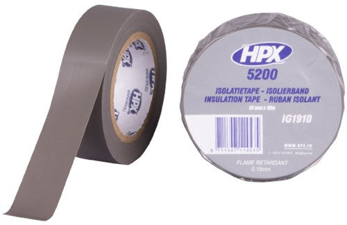 HPX pvc isolatietape | grijs | 19mm x 10m - ig1910 - ig1910