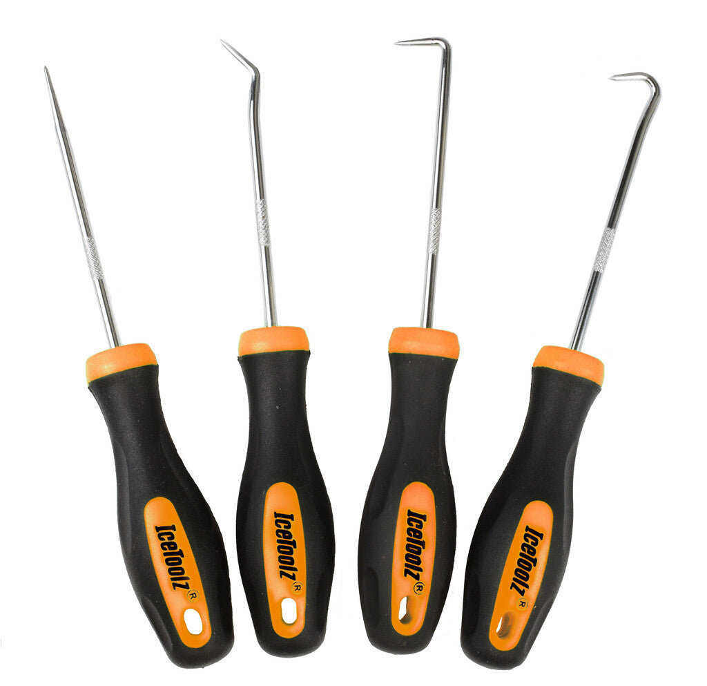 IceToolz haak set, recht, 45°, 90°, gebogen, 4-delig, 28a4