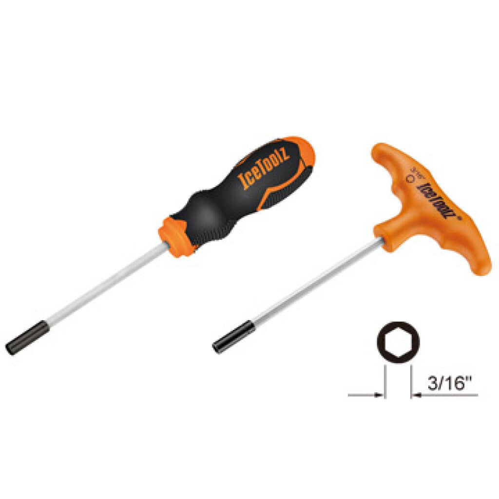 IceToolz Spaaknippelsleutelset 12a5 voor 3 16 (zeskante) nippels