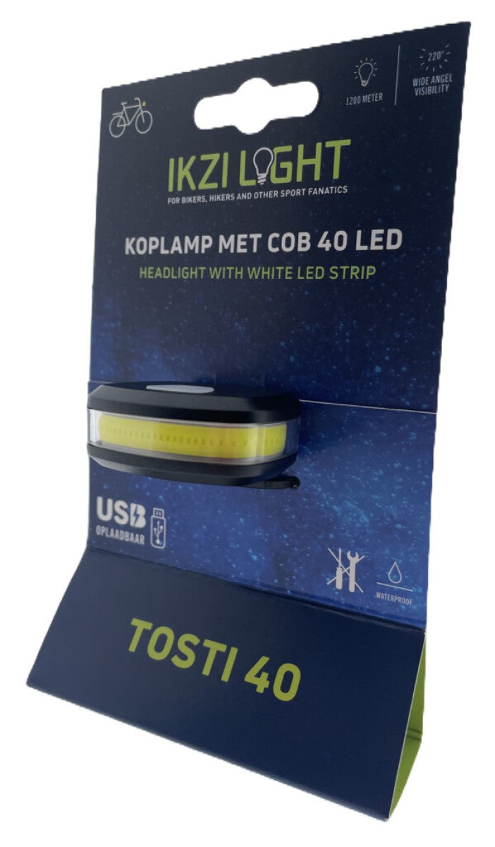 Buzaglo Koplamp ikzilight tosti 40 cob led, usb-oplaadbaar
