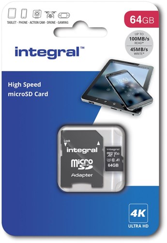 Enzo Integral micro sd geheugenkaart v30 64gb - 9500405