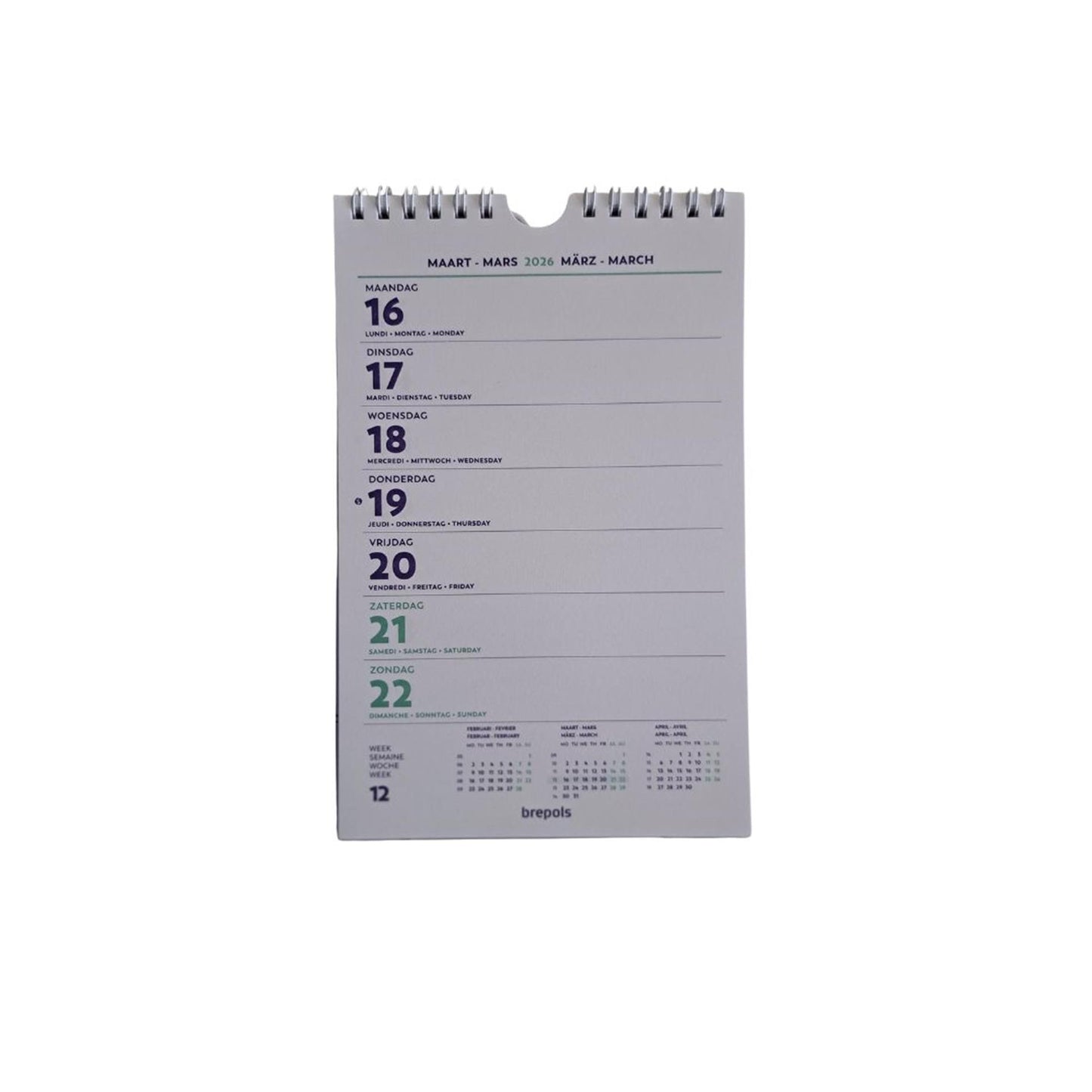 Brepols Wand-week kalender fantasy 2026