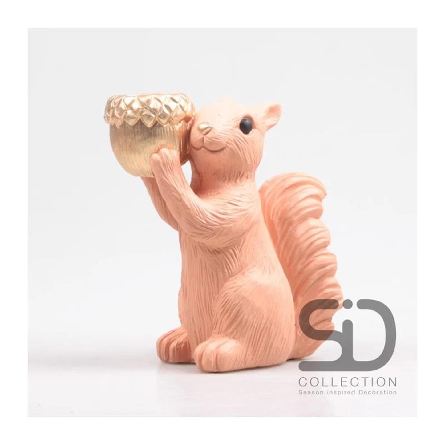 Season Inspired Decoration Theelichthouder eekhoorn 20,5cm beige