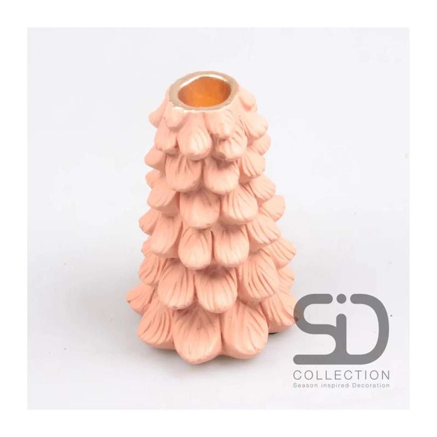 Season Inspired Decoration Kandelaar kerstboom 10x10x15 beigerood