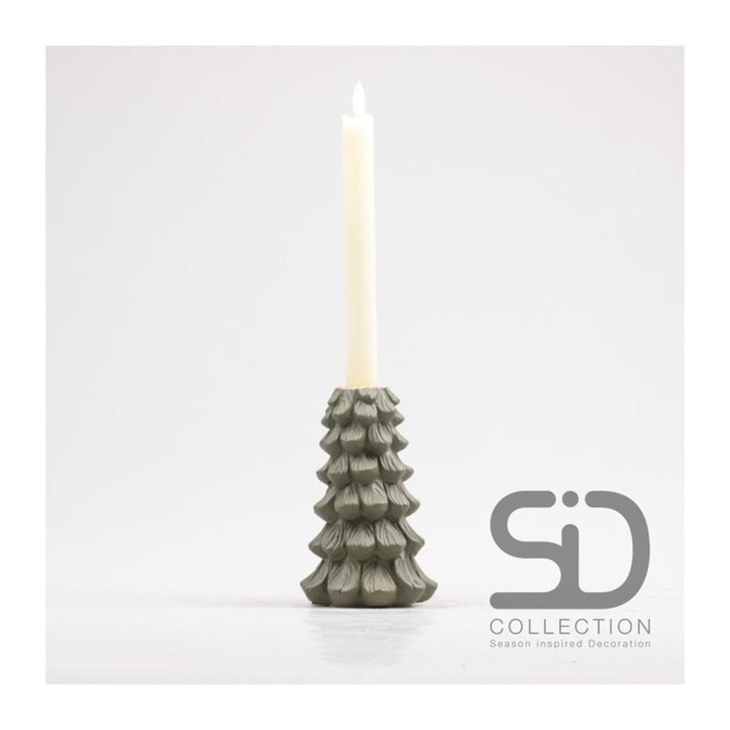 Season Inspired Decoration Kandelaar kerstboom 10x10xx15 olijfgroen