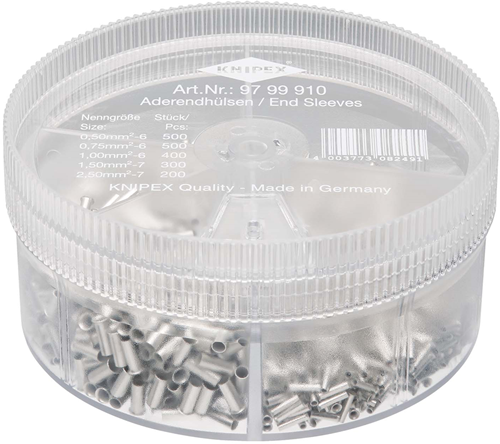 Knipex assortimentsboxen met afgestripte adereindhulzen | 5-delig - 97 99 910