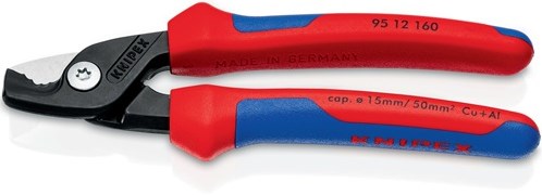 Knipex kabelschaar | lengte 160 mm meercomponenten mantels | 1 stuk - 95 12 160 - 95 12 160