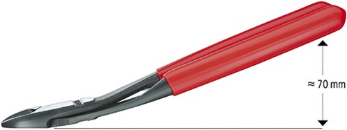 Knipex kracht-zijsnijtang verchroomd met kunststof bekleed 200 mm - 7421200