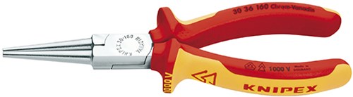 Knipex langbektang verchroomd ge‹soleerd met meer-componentengrepen, vde-getest 160 mm - 3036160