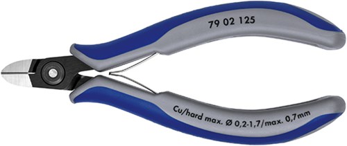 Knipex precisie elektronica-zijsnijtang gebruineerd met meer-componentengrepen 125 mm - 7902125