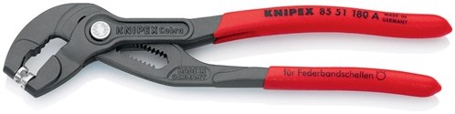 Knipex veerbandklemtang | tot. lengte 180 mm capaciteit max. 50 mm | instellingen 15 | kunststof mantel | 1 stuk - 85 51 180 a - 85 51 180 a