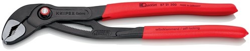 Knipex waterpomptang | lengte 300 mm spanwijdte 60 mm | gepolijst | kunststof mantel quick set | 1 stuk - 87 21 300 - 87 21 300