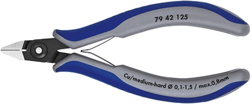 Knipex zijsnijtang spitse-kop 125 mm - 7942125