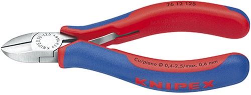 Knipex zijsnijtang voor elektromechanica | verzonken scharnier | met facet | 125 mm - 7612125