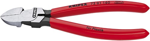Knipex zijsnijtang voor kunststof met kunststof bekleed 180 mm - 7201180