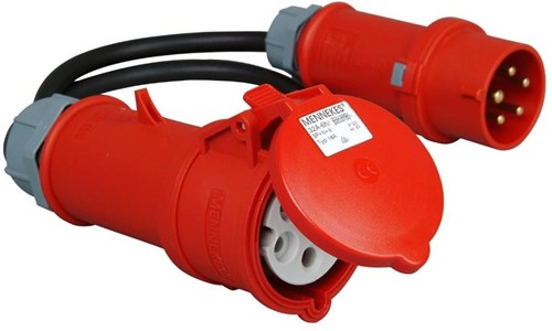 Enzo Kopp cee verloopsnoer 5p 16a 400v met fasewisselaar naar 5p 32a contra - 6316150