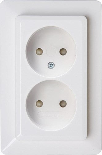 Enzo Kopp hk02 wit inbouw stopcontact dubbel