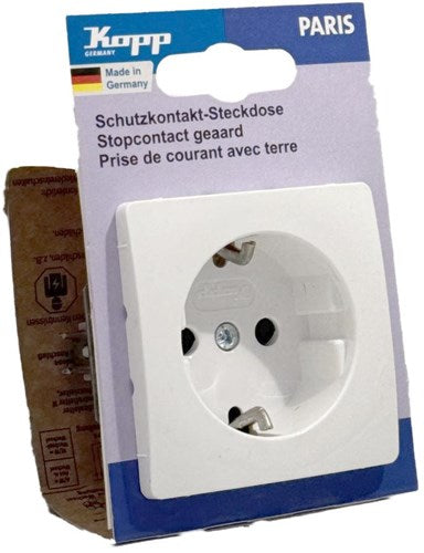 Enzo Kopp paris arctic wit inbouw stopcontact ra + kinderbeveiliging - 4625100