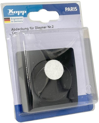 Enzo Kopp paris mat zwart afdekplaat + knop dimmer - 4625230