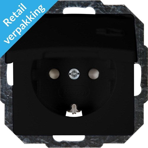 Enzo Kopp paris mat zwart inbouw stopcontact ra met deksel - 4625310
