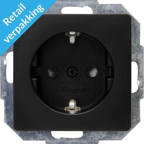 Enzo Kopp paris mat zwart inbouw stopcontact ra + kinderbeveiliging - 4625300