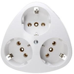 Enzo Kopp stopcontact ra inbouw 3-voudig artic wit - 4677041