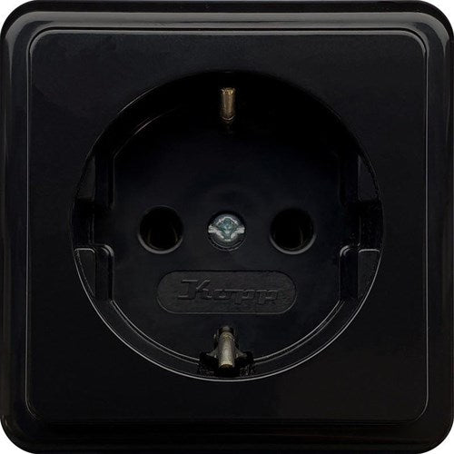 Enzo Kopp zwart opbouw stopcontact ra - 4626100