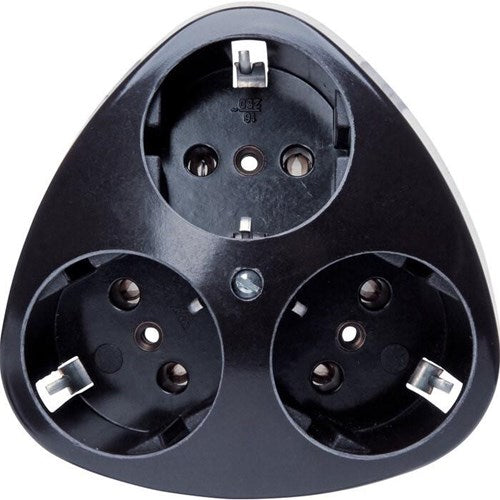 Enzo Kopp zwart opbouw stopcontact ra drievoudig - 4626120