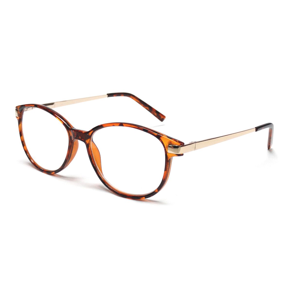 Spectrum leesbril havanna goud 3.00 klassiek rond