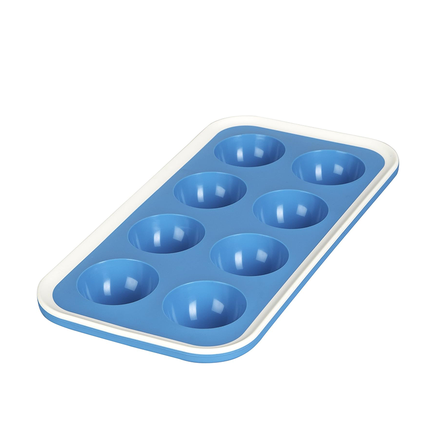 Abi Levivo ijsblokjesvorm siliconen halve cirkel 8 blokjes blauw