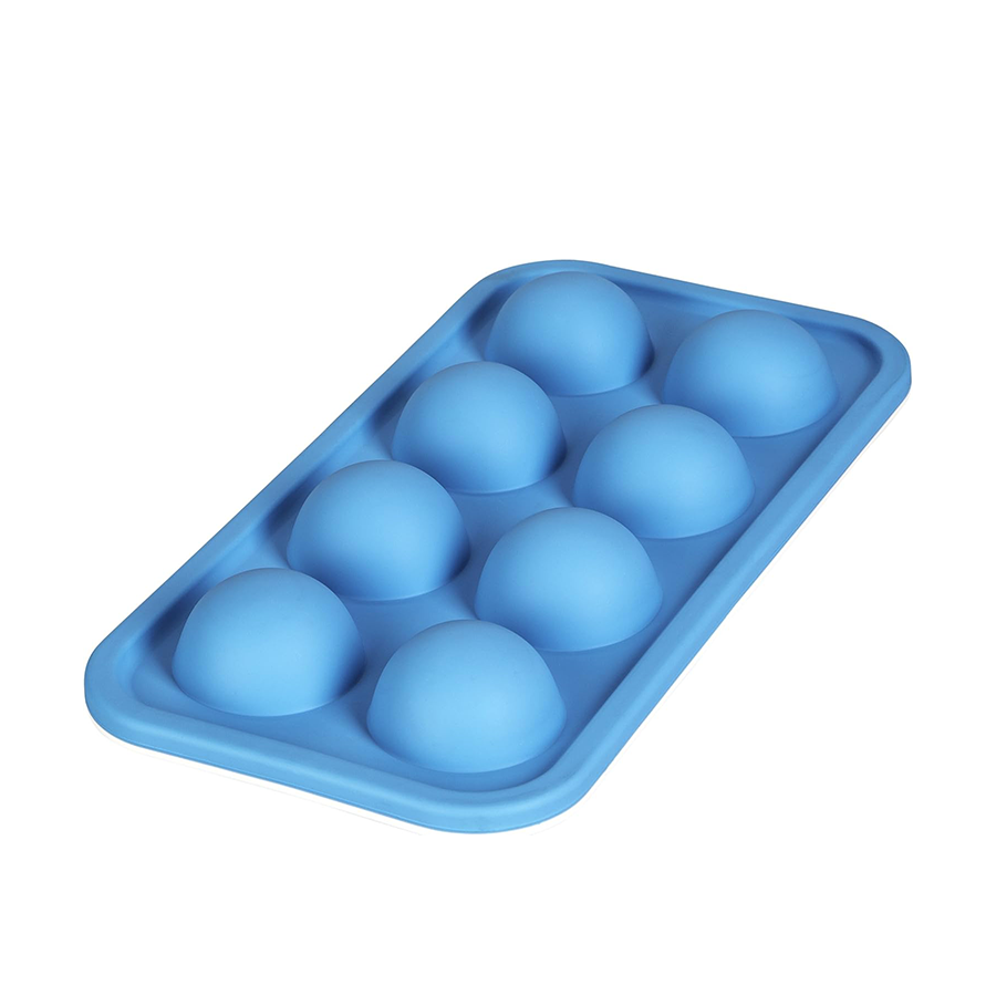 Abi Levivo ijsblokjesvorm siliconen halve cirkel 8 blokjes blauw