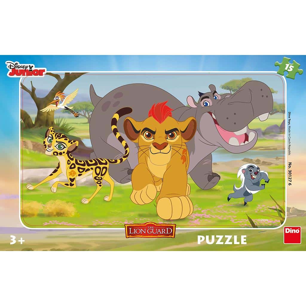 DinoToys Dino puzzel - disney frame puzzel the lion guard - 15 stukjes