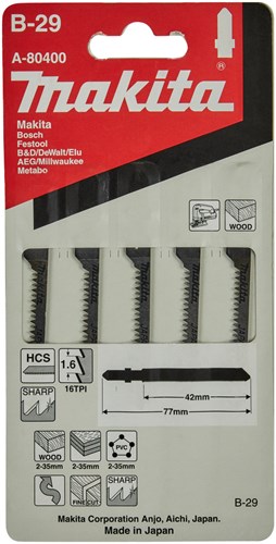 Makita Accessoires decoupeerzaagblad b29 - t101ao | 5 stuks - a-80400