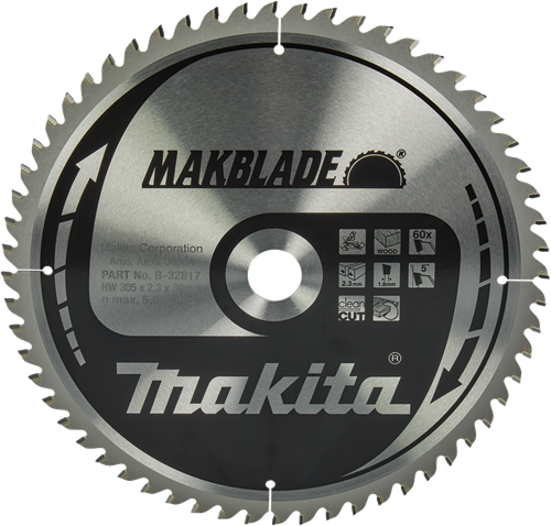 Makita Accessoires afkortzaagblad hout | makblade 305x30x2,3 60t 5g - b-32817 - b-32817