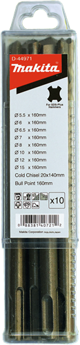 Makita Accessoires boor- beitelset 10-delig - d-44971